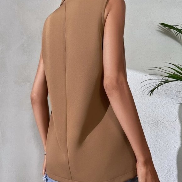 Tan Open Front Vest - Picture 6 of 6
